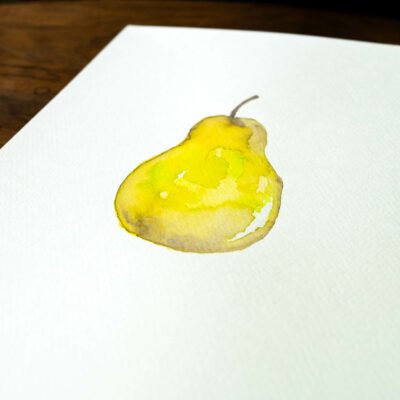 Watercolor botanical illustration "Pear"