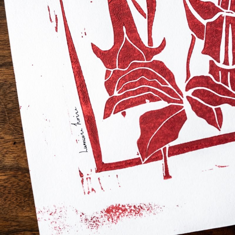 Brugmansia - Trompette des anges - Linogravure – Image 8