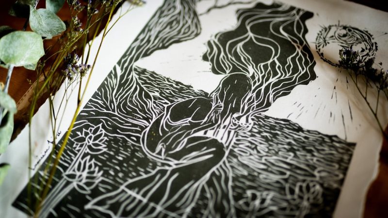 La sorcière de l'eau - Linogravure – Image 2