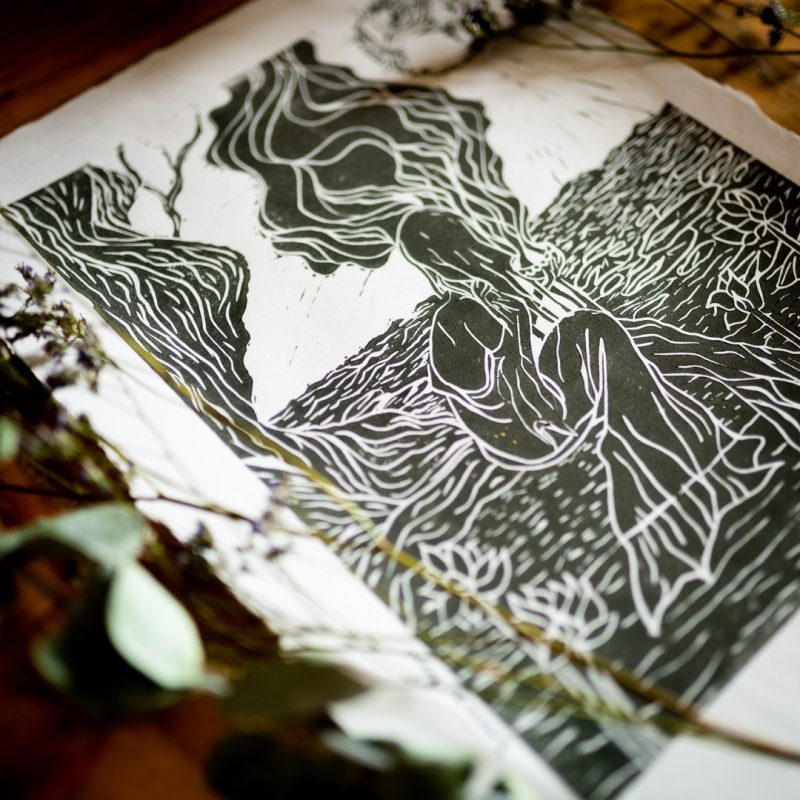La sorcière de l'eau - Linogravure – Image 8