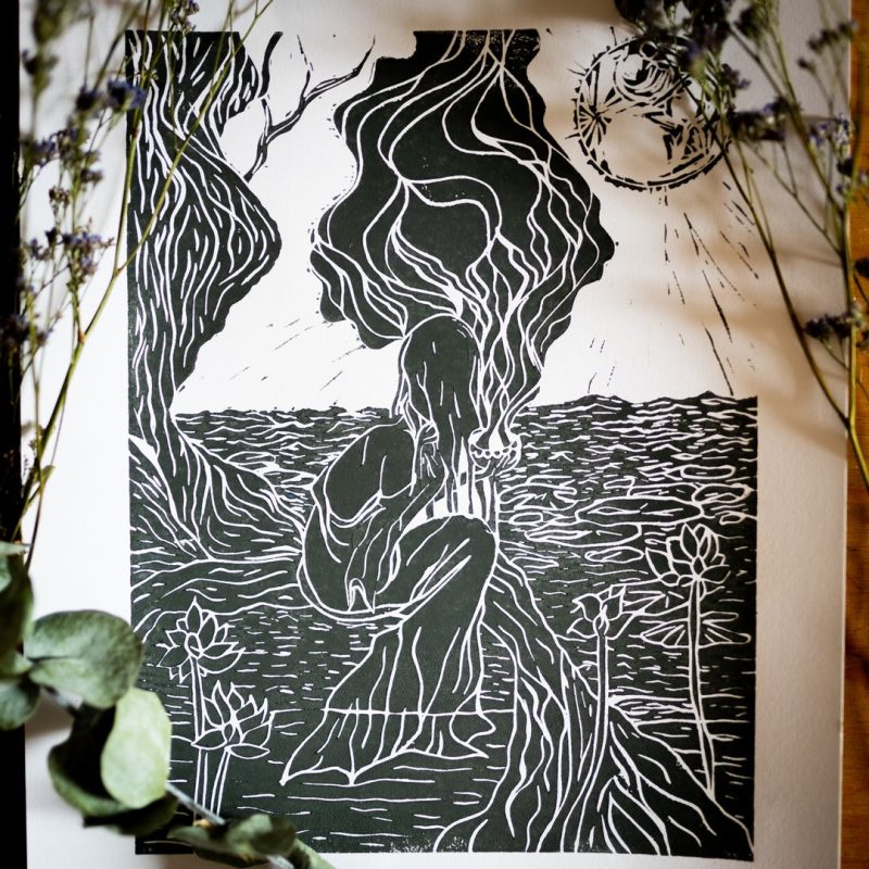 La sorcière de l'eau - Linogravure – Image 5