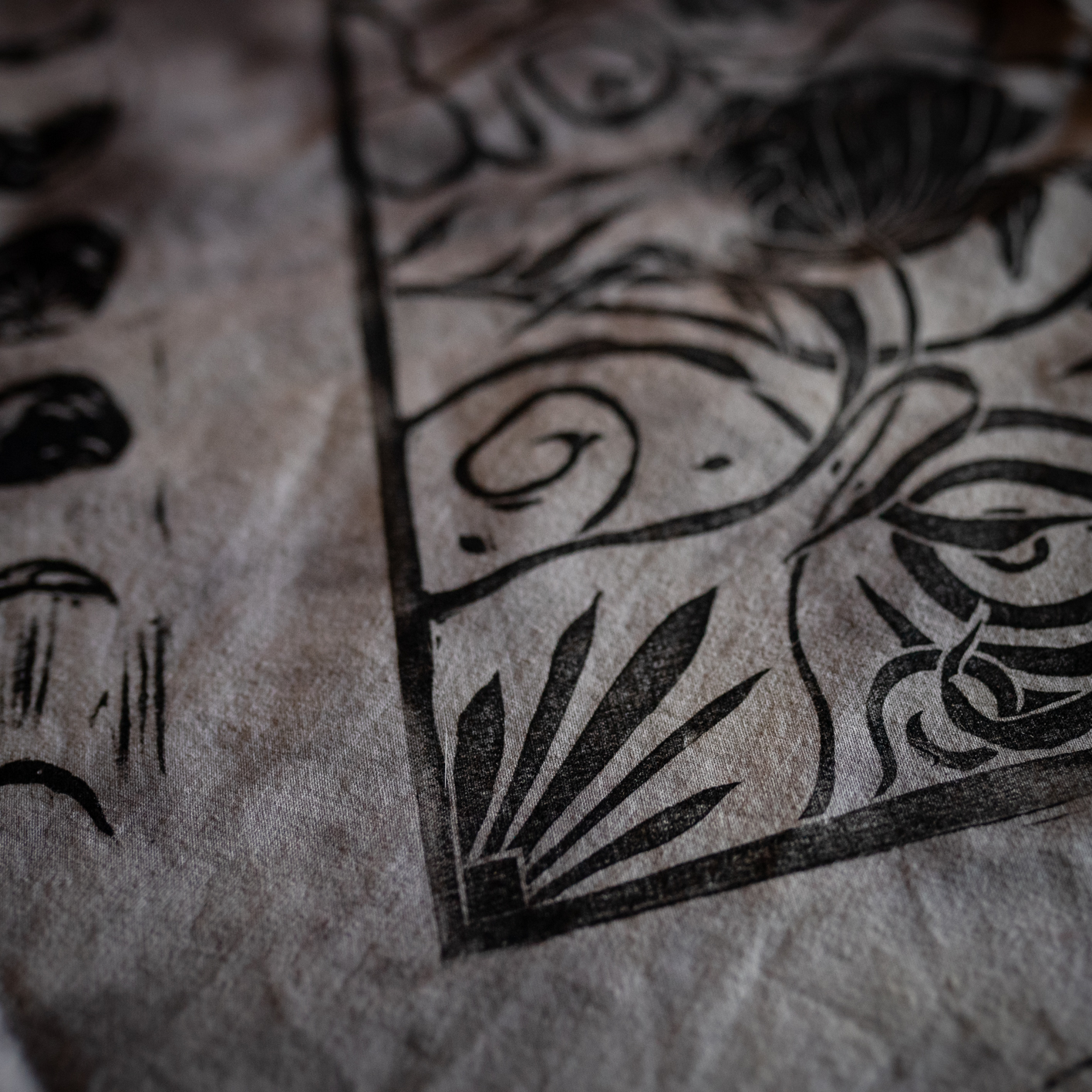 Bandana - Linocut botanical print - Image 10
