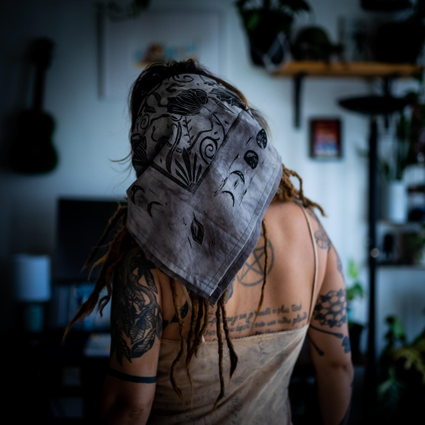 Bandana - Linocut botanical print - Image 11