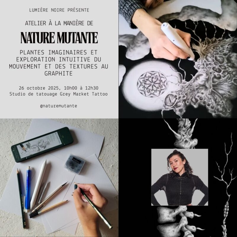 Atelier à la manière de Nature Mutante : Plantes imaginaires et exploration intuitive du mouvement et des textures au graphite