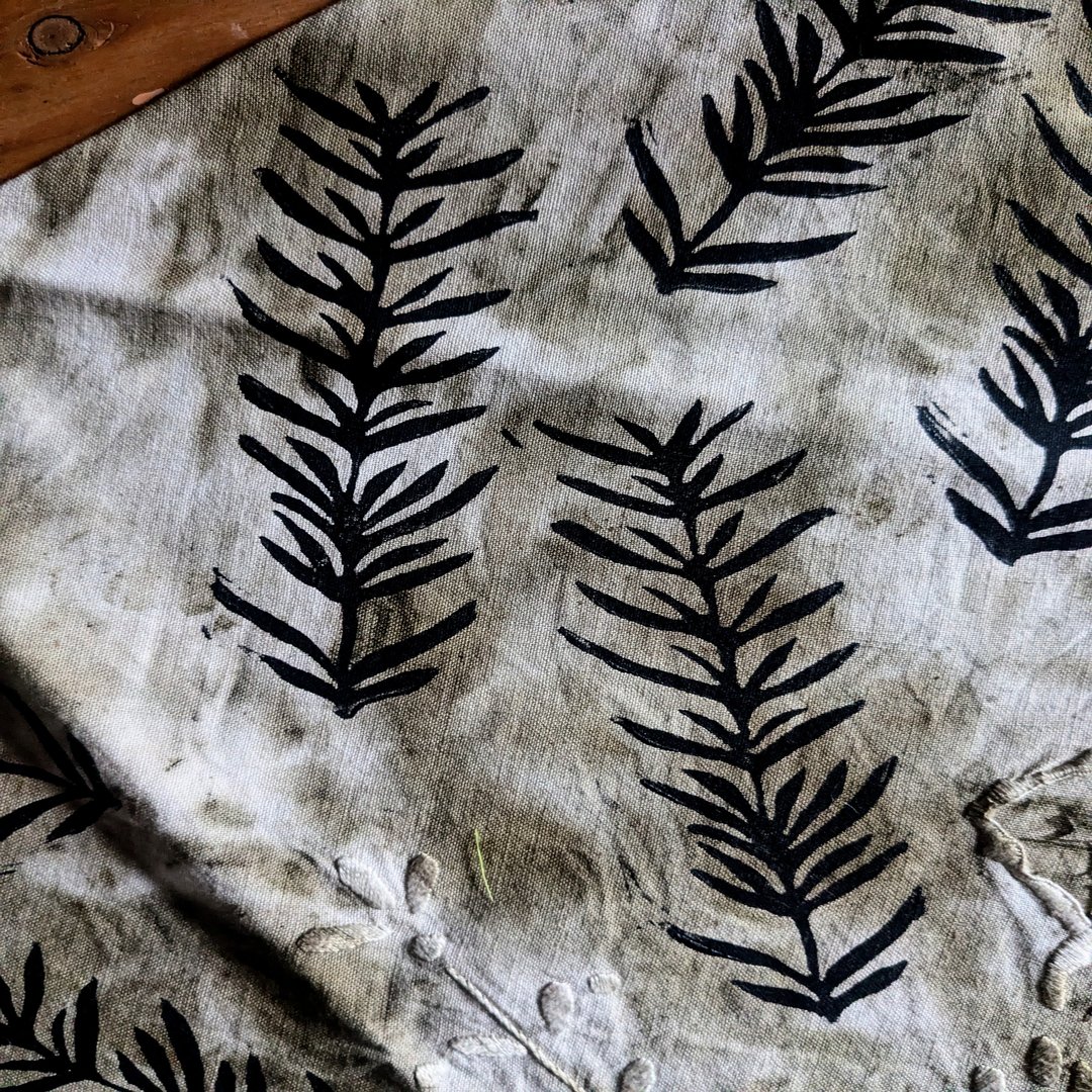 Bandana - Linocut botanical print - Image 7