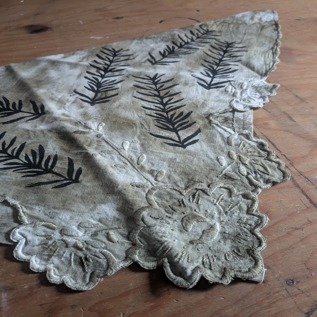 Bandana - Linocut botanical print - Image 6