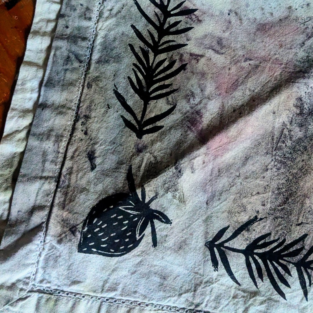 Bandana - Linocut botanical print - Image 3