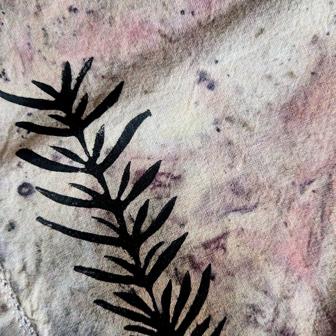 Bandana - Linocut botanical print - Image 2