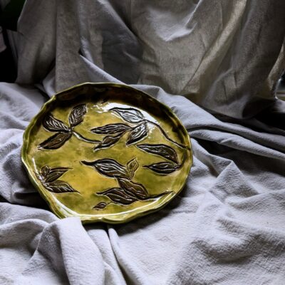 Assiette feuilles de vie