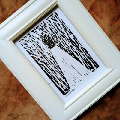 The haunted house - Linocut printing