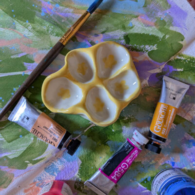 "Children's Yellow Flowers" Painting Palette
